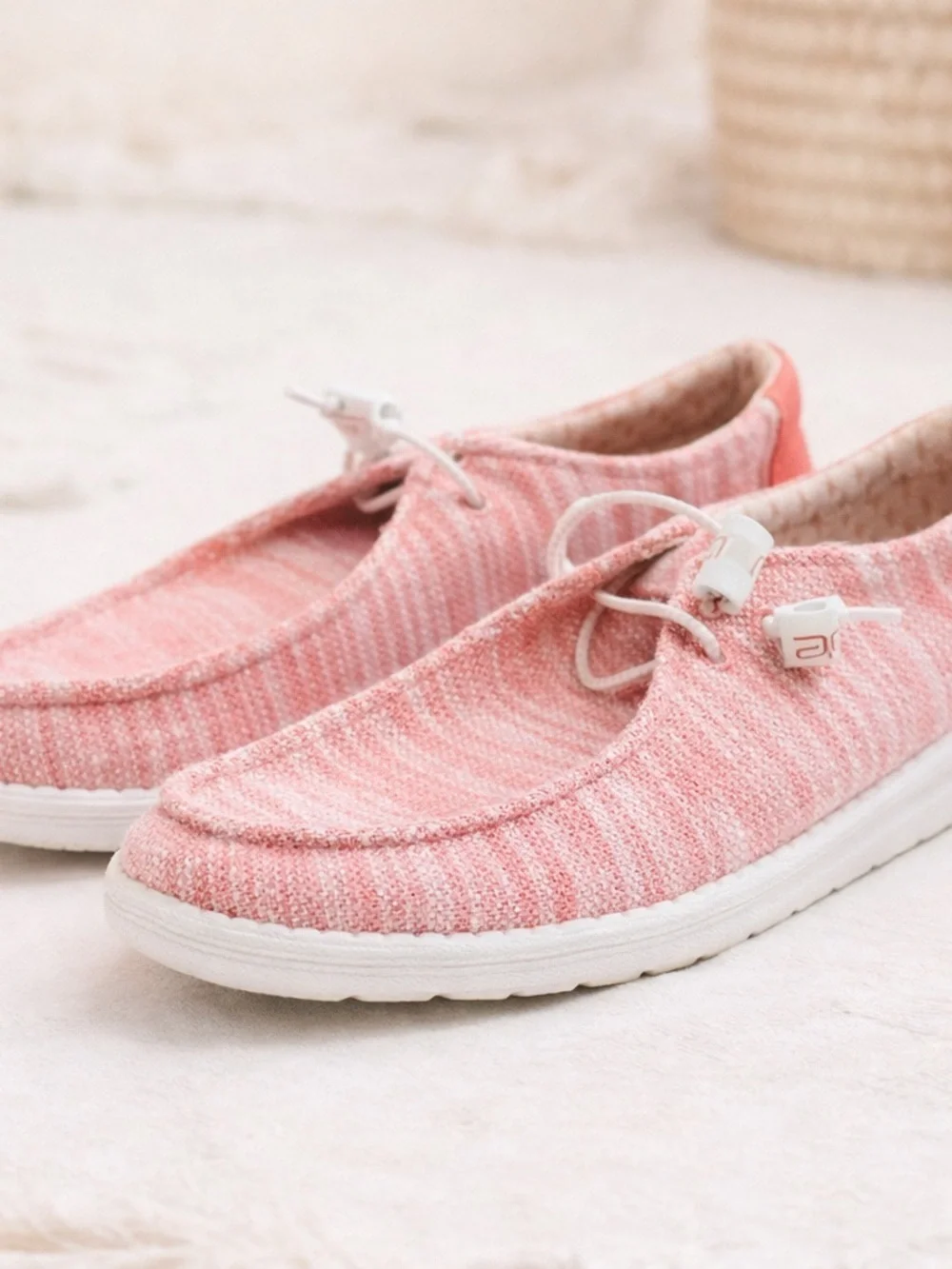 Hey Dude Wendy Stretch Coral Pink Knit Slip-On Shoes Lightweight Casual Size 12
